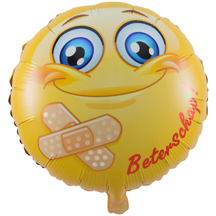 Feestbazaar Folieballon Smiley Beterschap 45cm