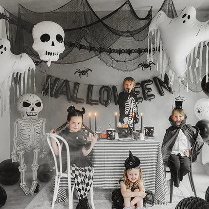 Feestbazaar Folieballon Spook met tassels - 93 x 86 cm