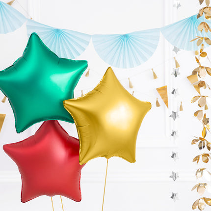 Feestbazaar Folieballon ster goud Satijn 48cm