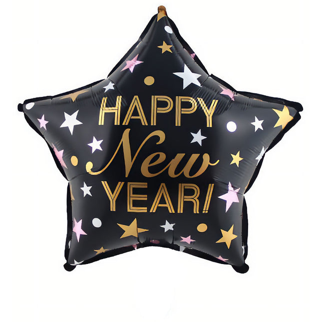Feestbazaar Folieballon Ster Happy New Year (45cm)