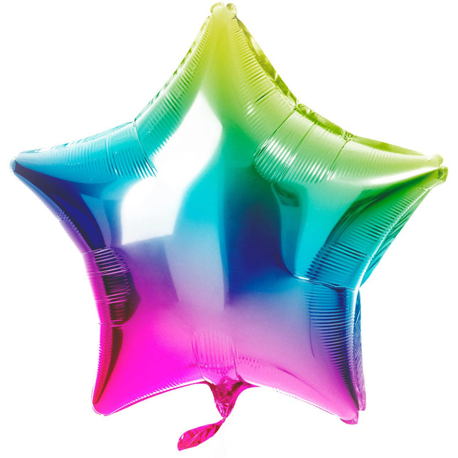 Feestbazaar Folieballon Ster Rainbow (48cm)