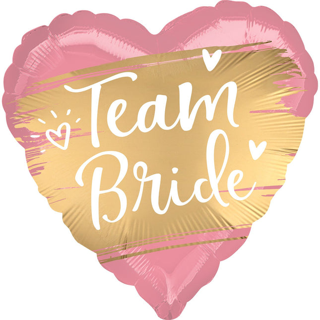 Feestbazaar Folieballon Team Bride Roze/Goud (43cm)