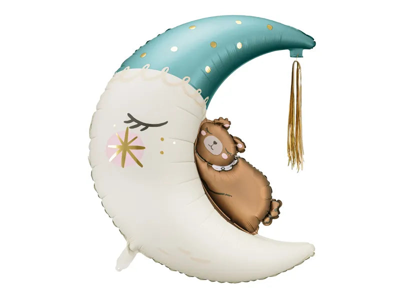 Feestbazaar Folieballon Teddybeer Op Maan Blauw (80x98cm)