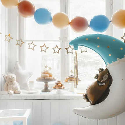 Feestbazaar Folieballon Teddybeer Op Maan Blauw (80x98cm)