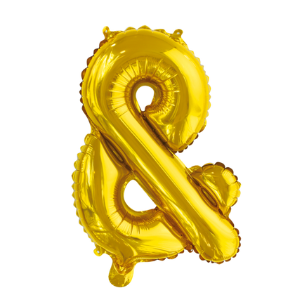 Feestbazaar Folieballon '&' Teken Goud 41cm