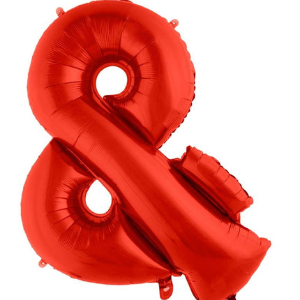 Feestbazaar Folieballon '&' Teken Rood 100cm