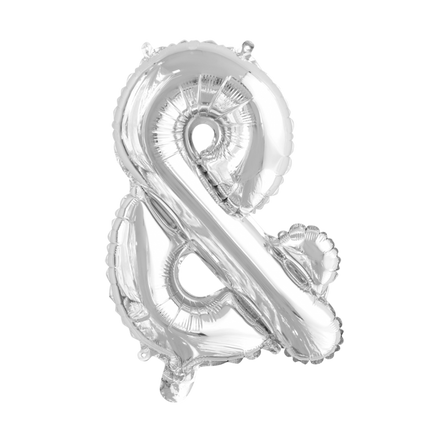 Feestbazaar Folieballon '&' Teken Zilver 41cm