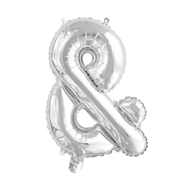 Feestbazaar Folieballon '&' Teken Zilver 41cm
