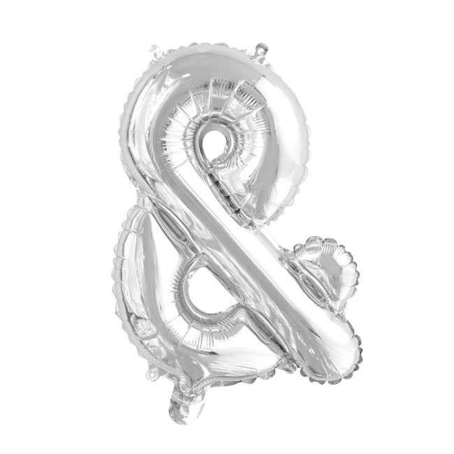 Feestbazaar Folieballon '&' Teken Zilver 41cm