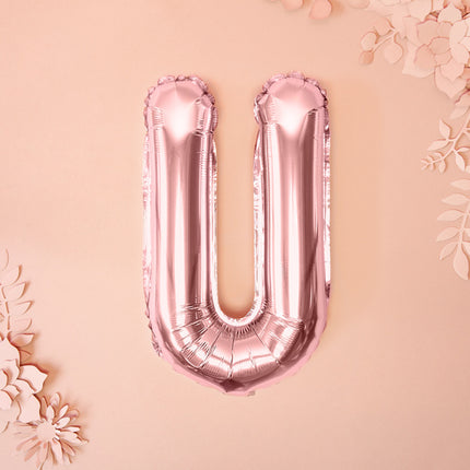 Feestbazaar Folieballon U Rose Goud 35 cm