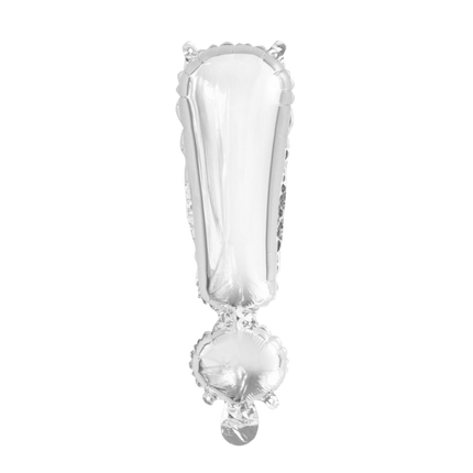 Feestbazaar Folieballon Uitroepteken Zilver 41cm