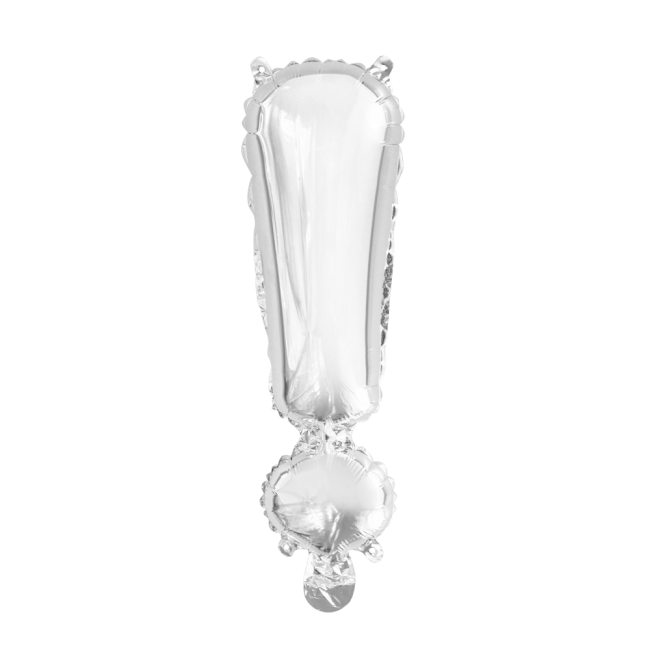 Feestbazaar Folieballon Uitroepteken Zilver 41cm