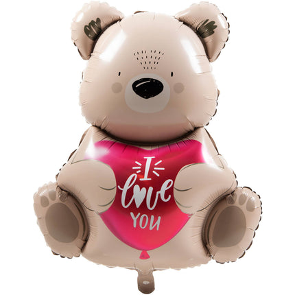 Feestbazaar Folieballon Valentijn Ombre Love Teddy Beer "I love you (56 cm)