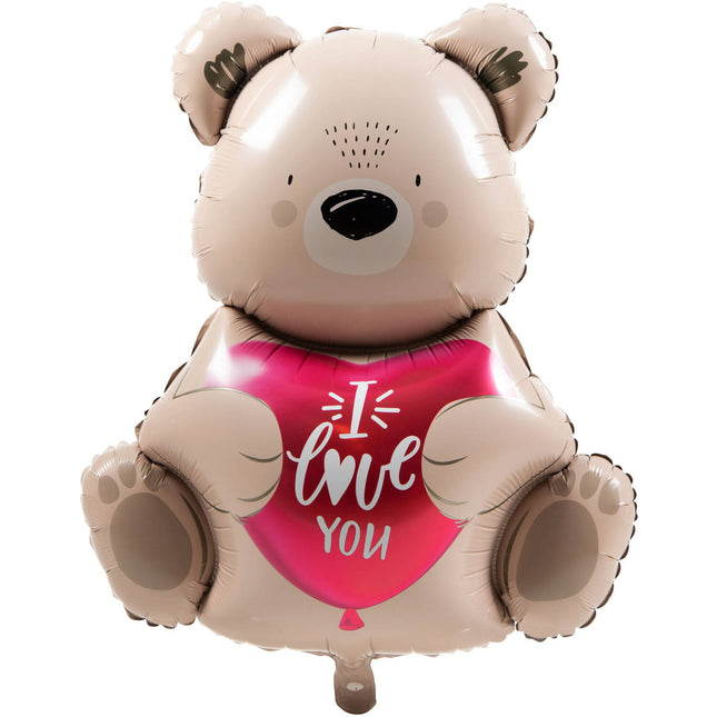 Feestbazaar Folieballon Valentijn Ombre Love Teddy Beer "I love you (56 cm)