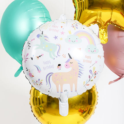 Feestbazaar Folieballon Verjaardag Eenhoorn (45cm)