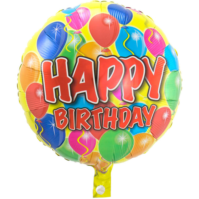 Feestbazaar Folieballon Verjaardag 'Happy Birthday' Balloons - 43cm