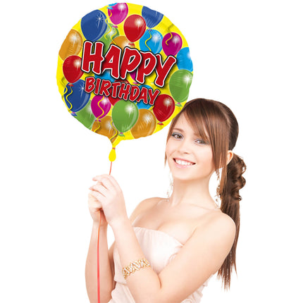 Feestbazaar Folieballon Verjaardag 'Happy Birthday' Balloons - 43cm