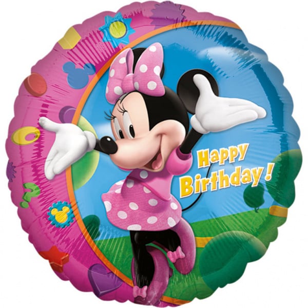 Feestbazaar Folieballon  Verjaardag Minnie Mouse Rond - 45 cm