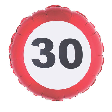 Feestbazaar Folieballon verkeersbord 30 jaar