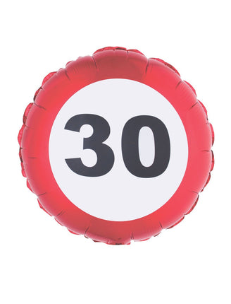 Feestbazaar Folieballon verkeersbord 30 jaar
