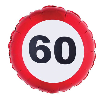 Feestbazaar Folieballon Verkeersbord 60 Jaar