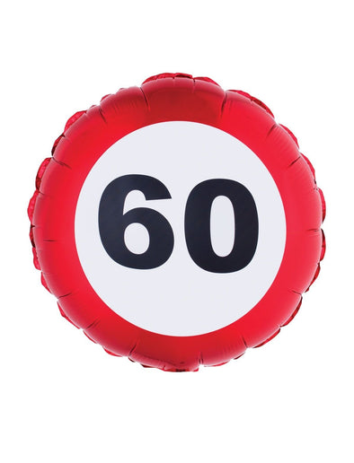 Feestbazaar Folieballon Verkeersbord 60 Jaar
