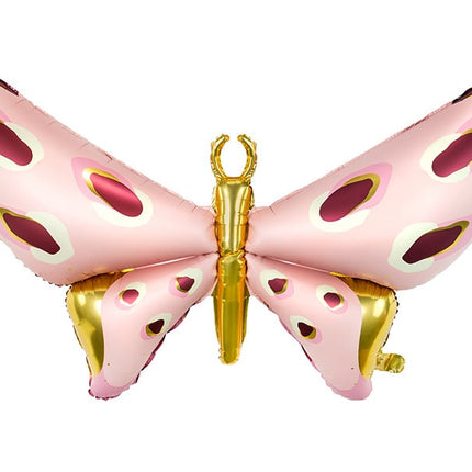 Feestbazaar Folieballon Vlinder Roze/Goud (110x80cm)