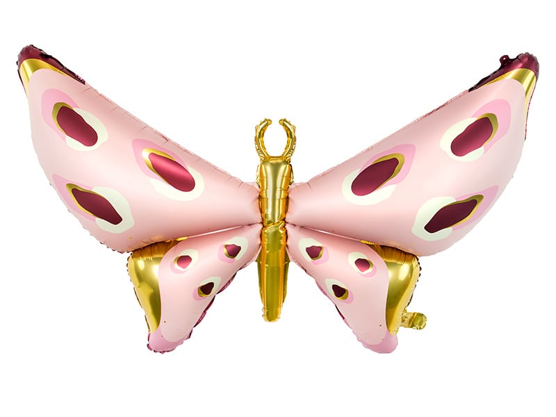 Feestbazaar Folieballon Vlinder Roze/Goud (110x80cm)