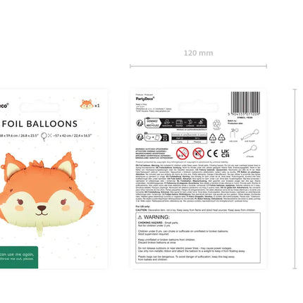 Feestbazaar Folieballon Vos (57x42cm)