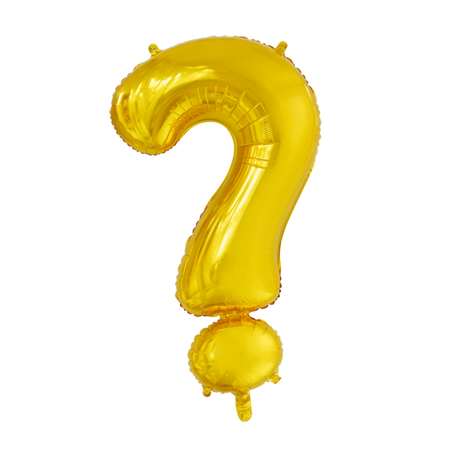 Feestbazaar Folieballon Vraagteken Goud 41cm