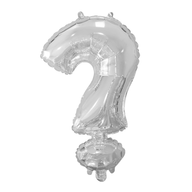 Feestbazaar Folieballon Vraagteken Zilver 41cm