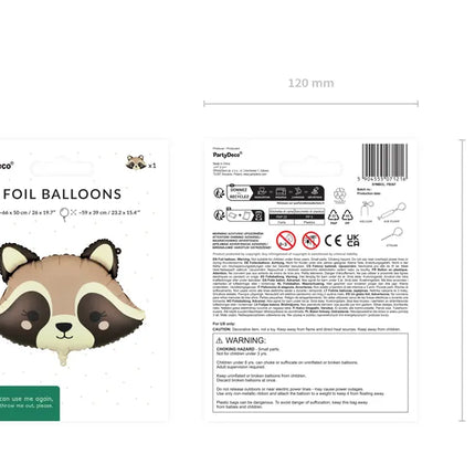 Feestbazaar Folieballon Wasbeer (59x39cm)