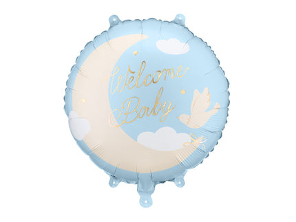 Feestbazaar Folieballon Welcome Baby Blauw (35cm)