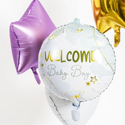 Feestbazaar Folieballon 'Welcome Baby Boy' Blauw (45cm)
