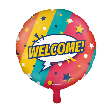Feestbazaar Folieballon 'Welcome' Cartoon Rainbow (46cm)
