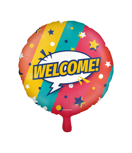 Feestbazaar Folieballon 'Welcome' Cartoon Rainbow (46cm)
