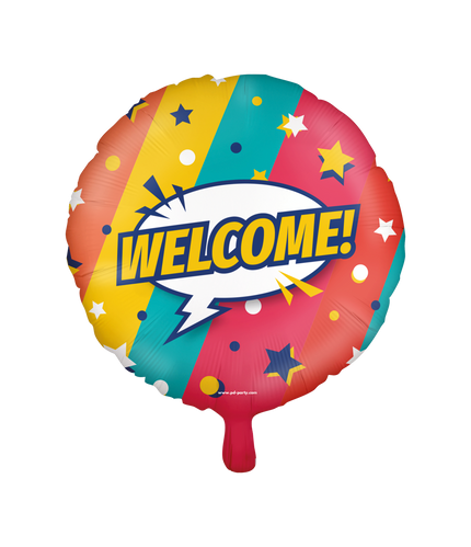 Feestbazaar Folieballon 'Welcome' Cartoon Rainbow (46cm)