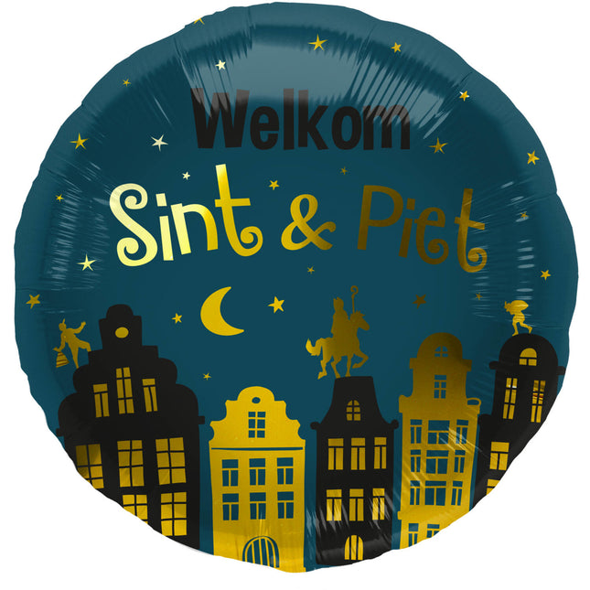 Feestbazaar Folieballon Welkom Sint & Piet Classic (45cm)