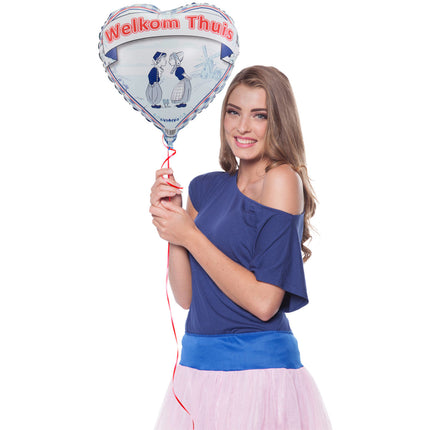 Feestbazaar Folieballon Welkom Thuis Delfts Blauw - 45cm