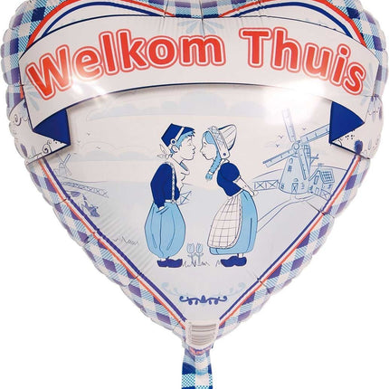 Feestbazaar Folieballon Welkom Thuis Delfts Blauw - 45cm