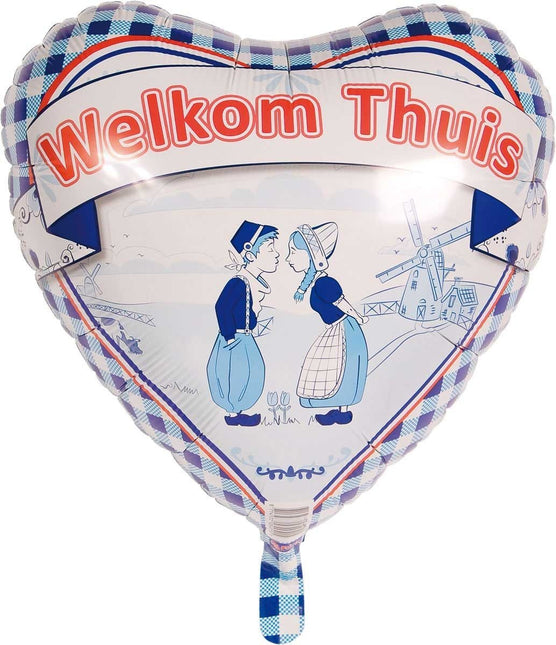 Feestbazaar Folieballon Welkom Thuis Delfts Blauw - 45cm