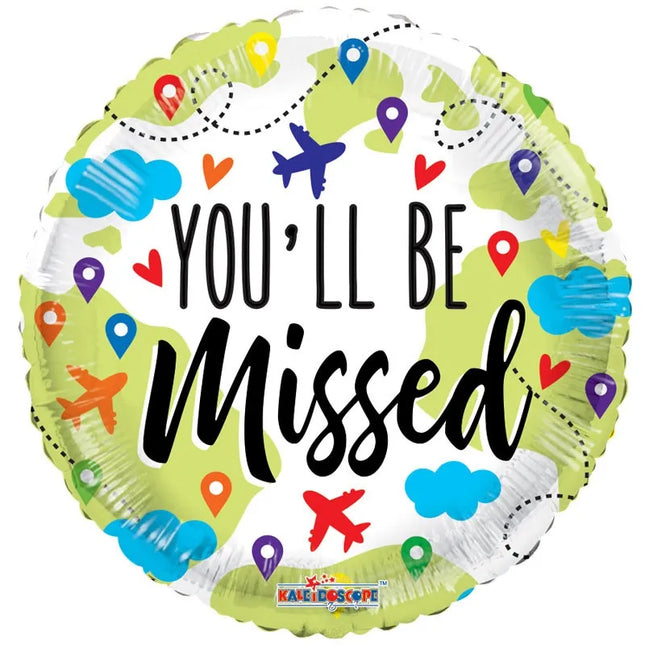 Feestbazaar Folieballon 'you'll be missed' (45cm)