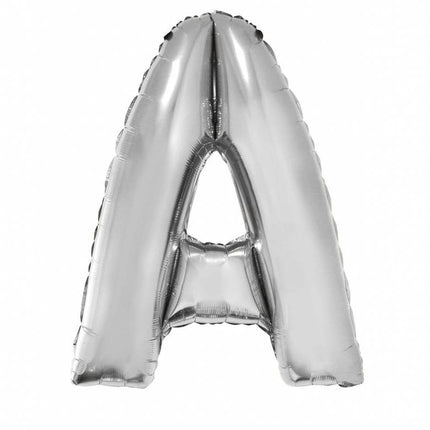 Feestbazaar Folieballon zilver letter 'A' Groot