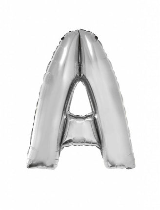 Feestbazaar Folieballon zilver letter 'A' Groot