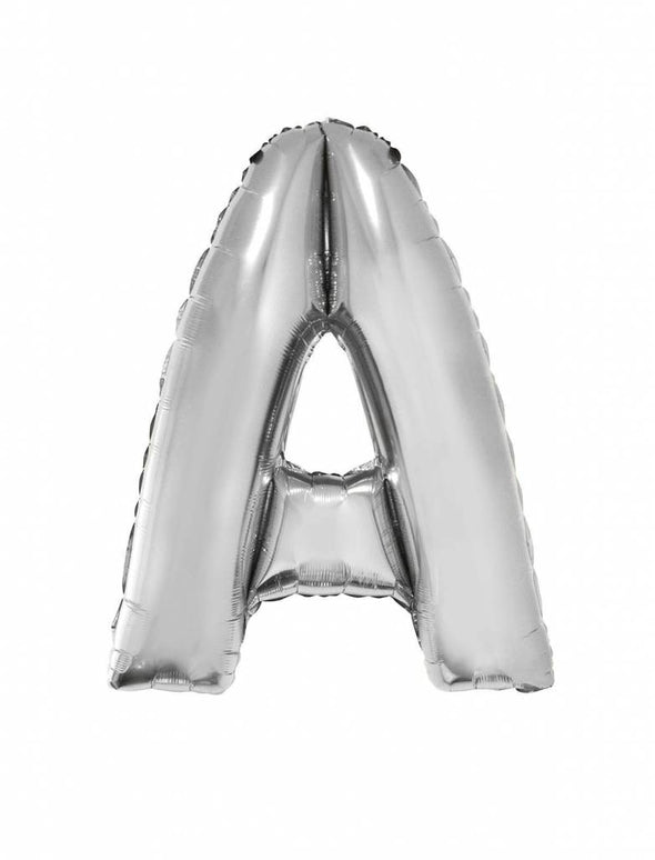 Feestbazaar Folieballon zilver letter 'A' Groot
