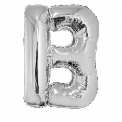 Feestbazaar Folieballon zilver letter 'B' Groot