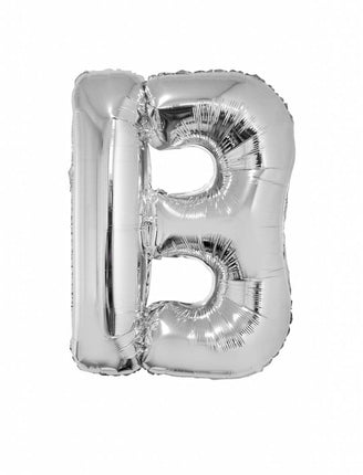 Feestbazaar Folieballon zilver letter 'B' Groot