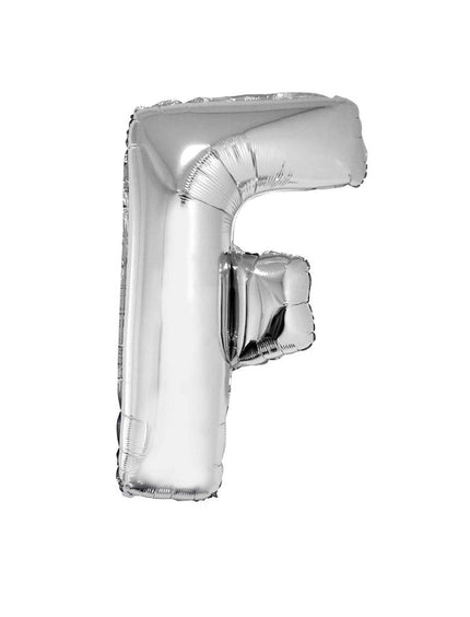 Feestbazaar Folieballon Zilver Letter 'F' Groot