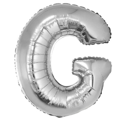 Feestbazaar Folieballon Zilver Letter 'G' groot