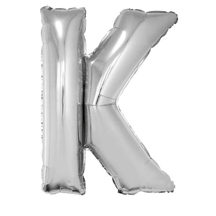 Feestbazaar Folieballon Zilver Letter 'K' Groot